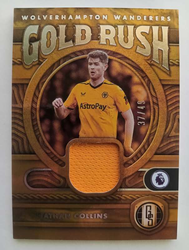 NATHAN COLLINS (Wolves) - PANINI CHRONICLES EPL GOLD 2023 - "GOLD RUSH MEMORABILIA" CARD 37 of 49