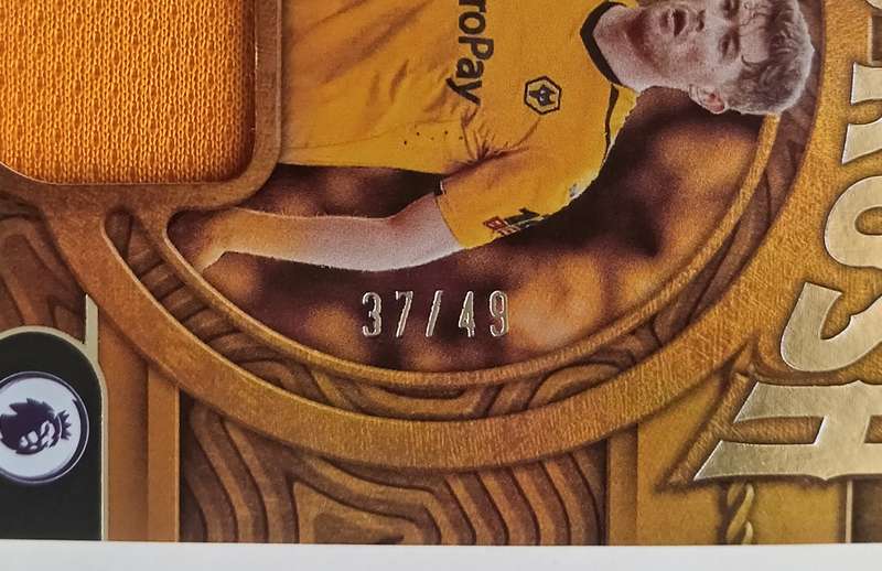 NATHAN COLLINS (Wolves) - PANINI CHRONICLES EPL GOLD 2023 - "GOLD RUSH MEMORABILIA" CARD 37 of 49