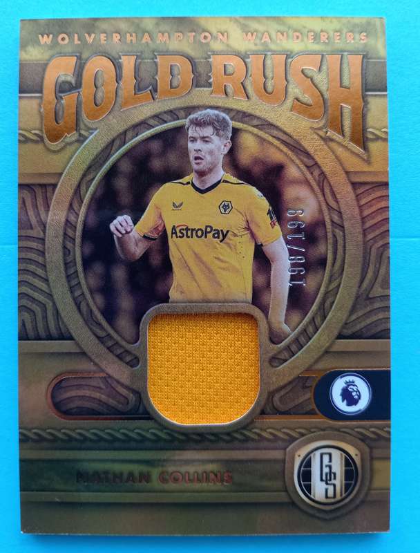 NATHAN COLLINS (Wolves) - PANINI GOLD RUSH EPL 2023 - "GOLD RUSH MEMORABILIA" CARD 198 of 199