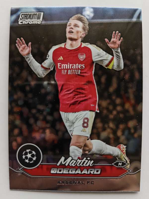 MARTIN ODEGAARD (Arsenal) - TOPPS STADIUM CHROME EPL 2024 - CHROME TRADING CARD 8