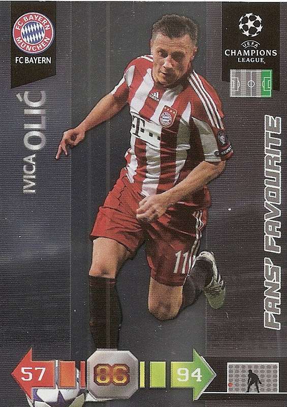 IVICA OLIC - PANINI `CHAMPIONS LEAGUE` 2010/2011 - FOIL `FANS FAVOURITE` TRADING CARD