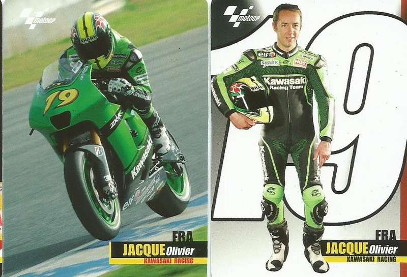 JACQUE OLIVIER - MOTO GP 07 `PREZIOSI COLLECTION`  - RARE LOT of 4 FOIL TRADING CARDS