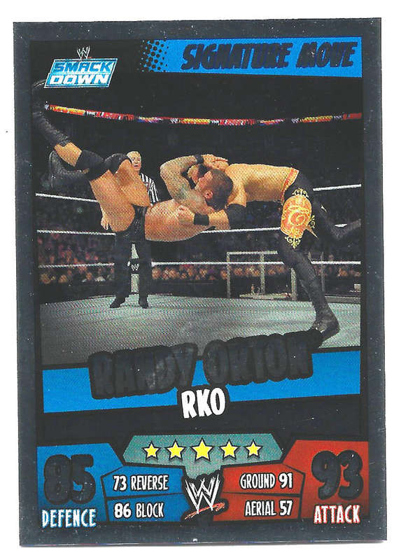 RANDY ORTON - TOPPS WWE SLAM ATTAX RUMBLE 2012/13 - FOIL `FINNISH MOVE` TRADING CARD