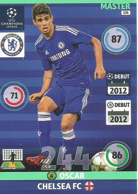 OSCAR  - PANINI  CHAMPIONS LEAGUE  2014/15 COLLECTION - "MASTER" TRADING CARD 126