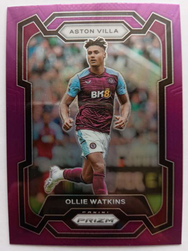 OLIE WATKINS (Aston Villa) - PANINI PRIZM EPL 2023/24 - PURPLE MOJO PRIZM TRADING CARD 112
