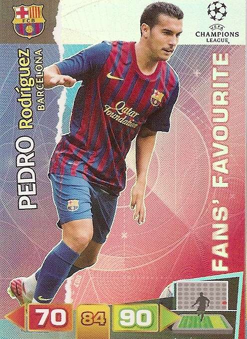 PEDRO (Barcelona) - PANINI UEFA CHAMPIONS LEAGUE 2011/12 - FOIL`FANS FAVOURITE` TRADING CARD