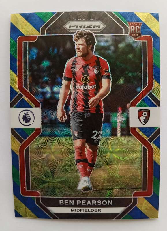 BEN PEARSON (Bournemouth) - PANINI Premier League PRIZM 2023 - ROOKIE Blue/Yellow/Green CARD 224