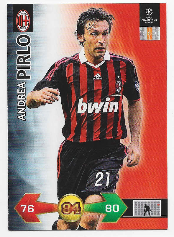 ANDREA PIRLO (AC Milan) - PANINI CHAMPIONS LEAGUE `S/STRIKES` 2009/10 - `BASE` TRADING CARD