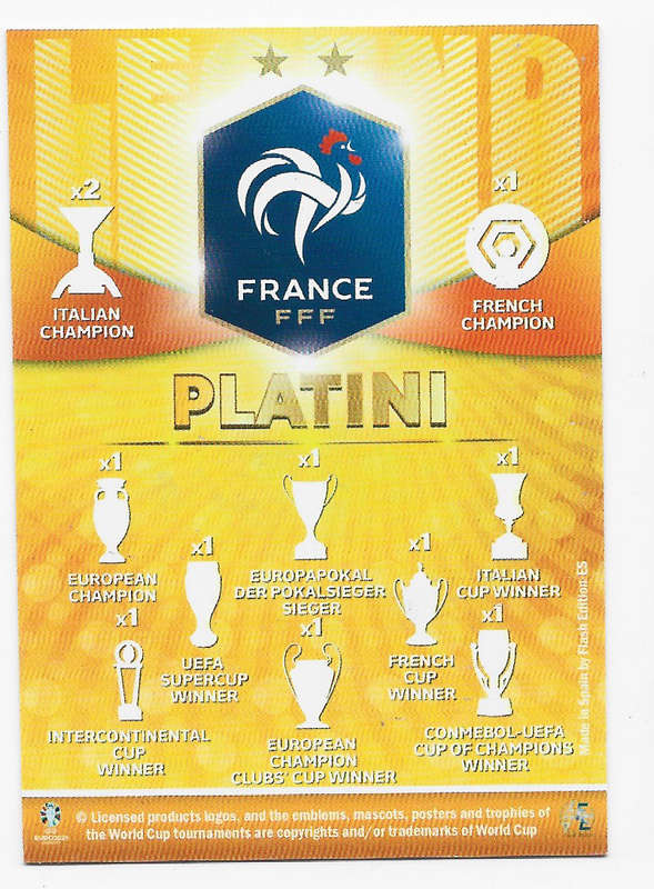 MICHEL PLATINI - FLASH EDITION (Spain) UEFA EURO 2024 - RARE GOLD "LEGEND" TRADING CARD