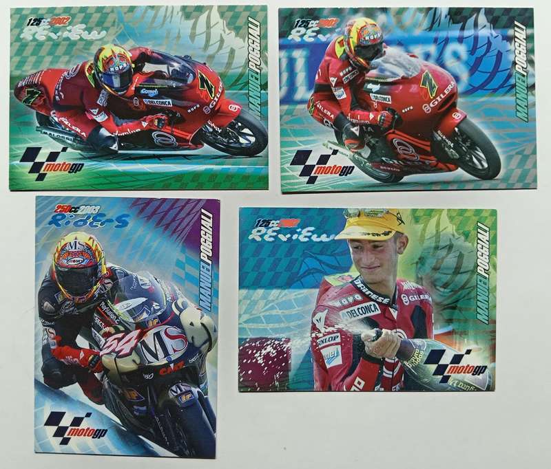MANUEL POGGIALI - PANINI MOTO GP 2003 CARD COLLECTION - Lot of 4 Trading Cards