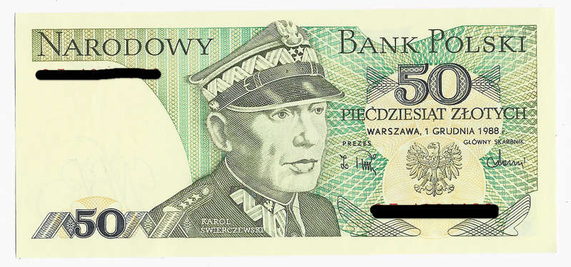 BANK of POLAND  - 50 ZLOTYCH BANK NOTE 1988 - NOTE in UNC CONDITION C