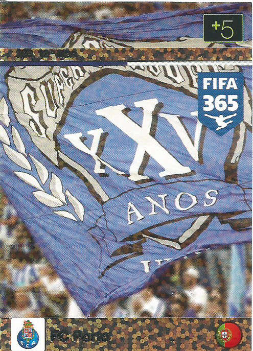 FC PORTO - PANINI "FIFA 365" 2016 COLLECTION - FOIL "12th MAN" TRADING CARD 306