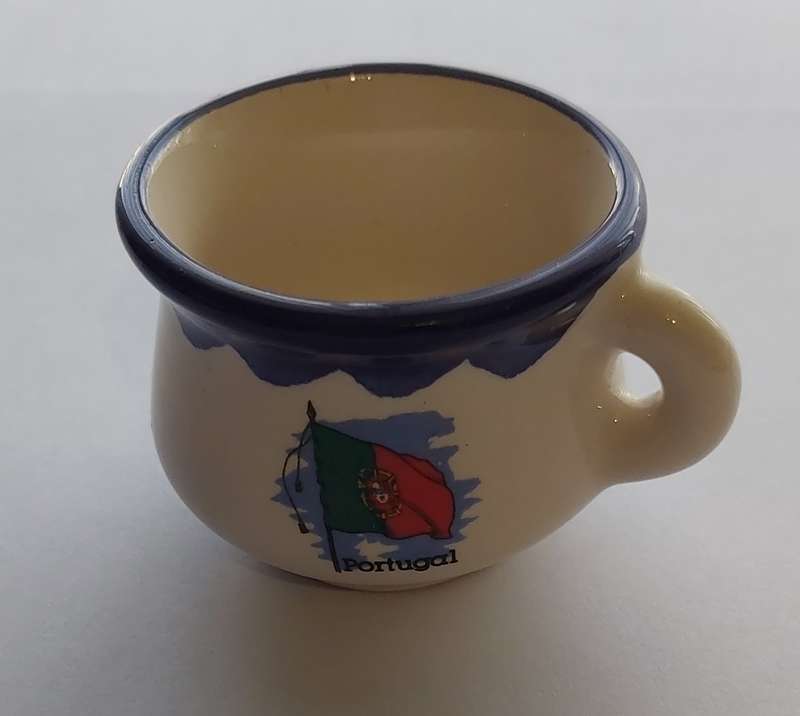 SOUVENIR of PORTUGAL  - MINIATURE SOUP MUG 65mm Dia. x 40mm Tall - Ex Condition
