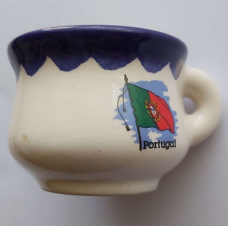 SOUVENIR of PORTUGAL  - MINIATURE SOUP MUG 65mm Dia. x 40mm Tall - Ex Condition