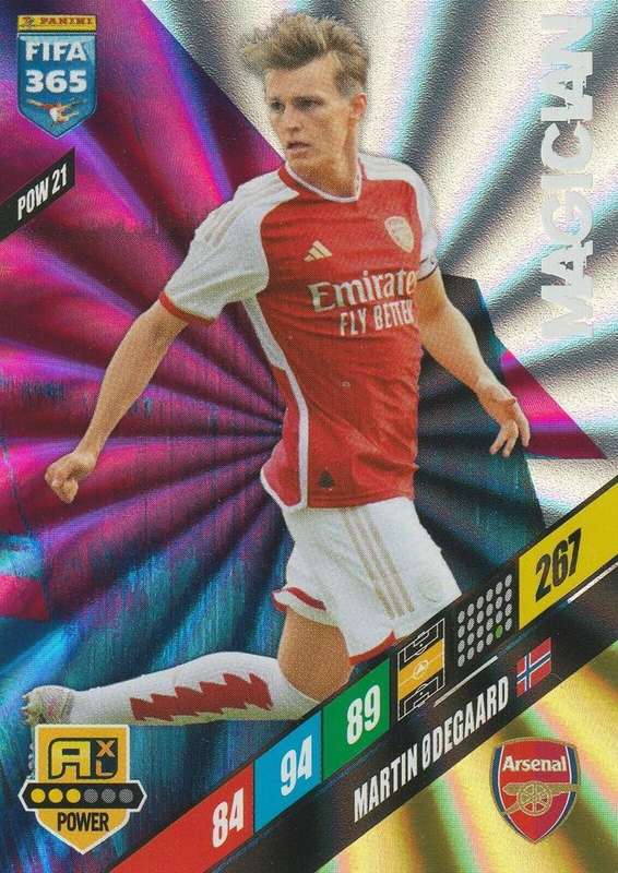 MARTIN ODEGAARD - PANINI `FIFA 365 COLLECTION` 2024 - `MAGICIAN` FOIL TRADING CARD POW21