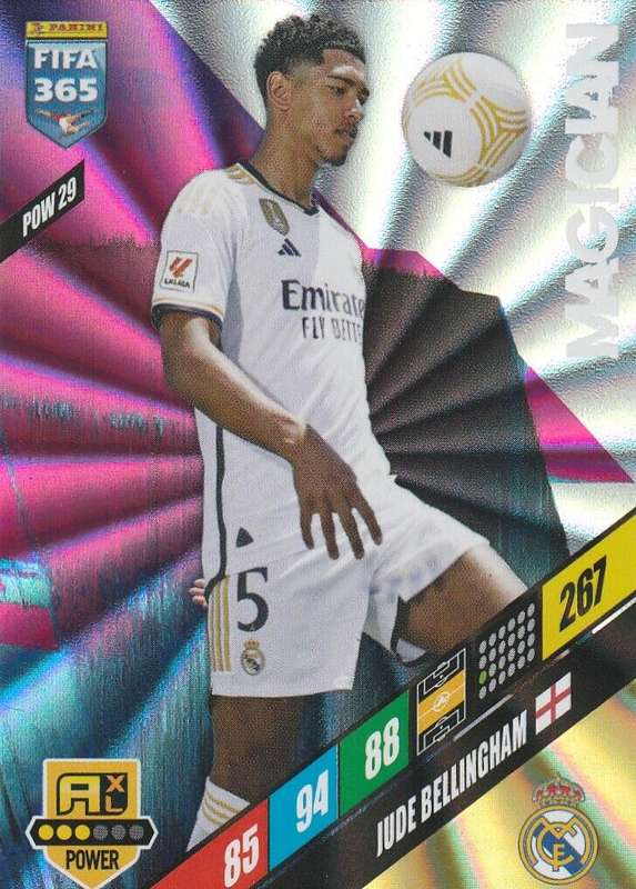 JUDE BELLINGHAM - PANINI `FIFA 365 COLLECTION` 2024 - `MAGICIAN` FOIL TRADING CARD POW29
