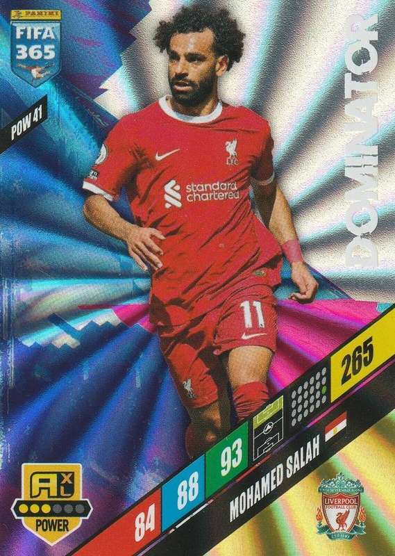 MOHAMED SALAH - PANINI `FIFA 365 COLLECTION` 2024 - `DOMINATOR` FOIL TRADING CARD POW41