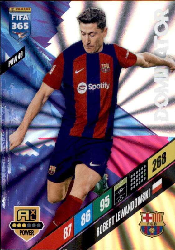 ROBERT LEWANDOWSKI - PANINI `FIFA 365 COLLECTION` 2024 - `MAGICIAN` FOIL TRADING CARD POW46
