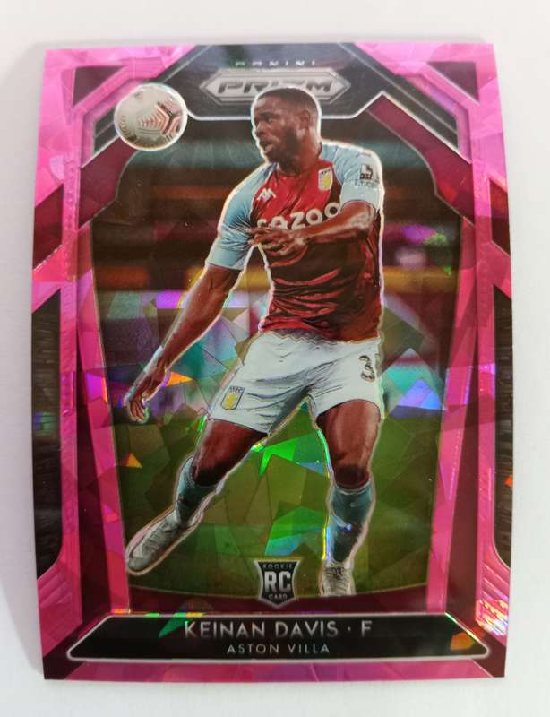 KEINAN DAVIS (Aston Villa) - PANINI P/League PRIZM 2021 - `PINK CRACKED ICE` TRADING CARD 284
