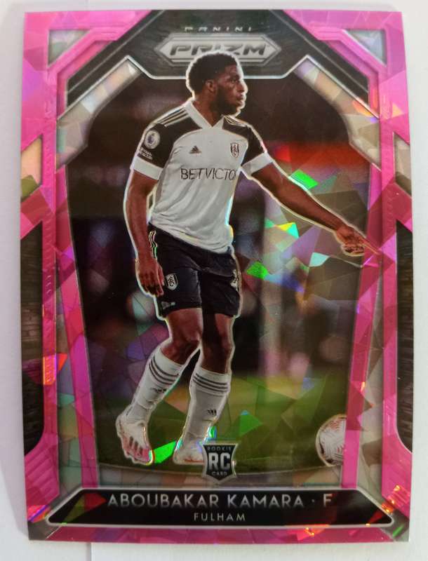 A. KAMARA (Fulham) - PANINI P/League PRIZM 2021 - `PINK CRACKED ICE` TRADING CARD 299