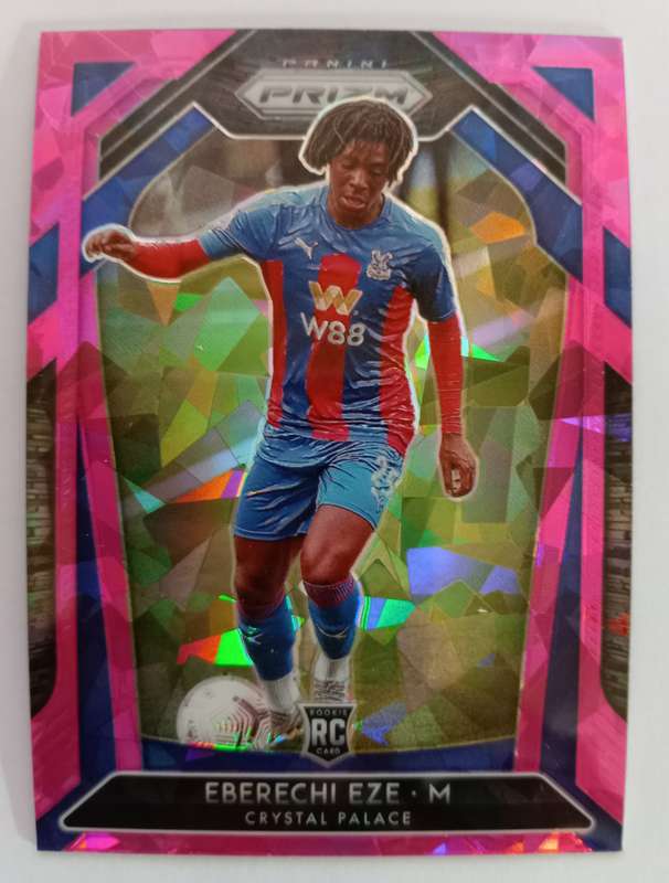 EBERECHI EZE ( Palace) - PANINI P/League PRIZM 2021 - ROOKIE `PINK CRACKED ICE` TRADING CARD 63