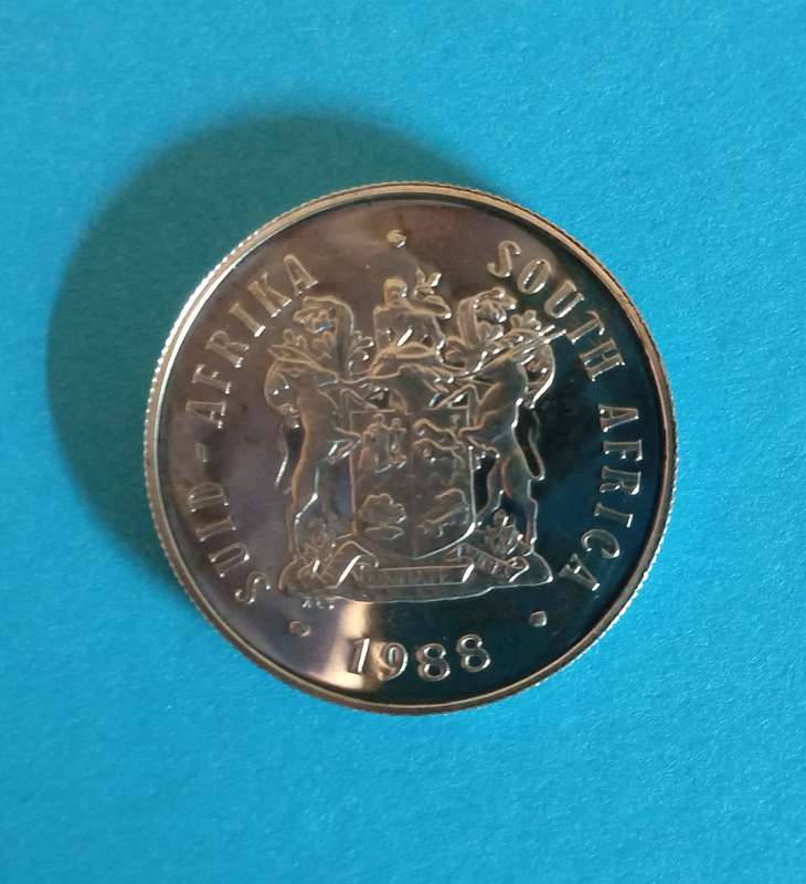 South Africa Mint - R 1 Silver LES HUGUENOTS 1988 - UNC COIN