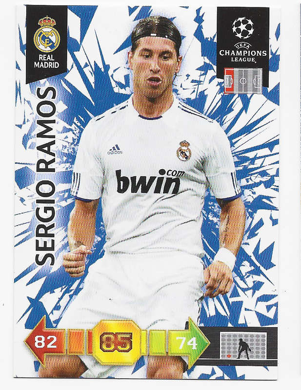 SERGIO RAMOS (Real Madrid) - PANINI `CHAMPIONS LEAGUE` 2010/11 - `BASE` TRADING CARD