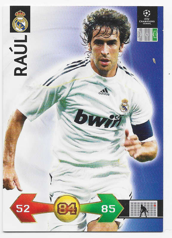 RAUL (R. Madrid) - PANINI CHAMPIONS LEAGUE `S/STRIKES` 2009/10 - `BASE` TRADING CARD
