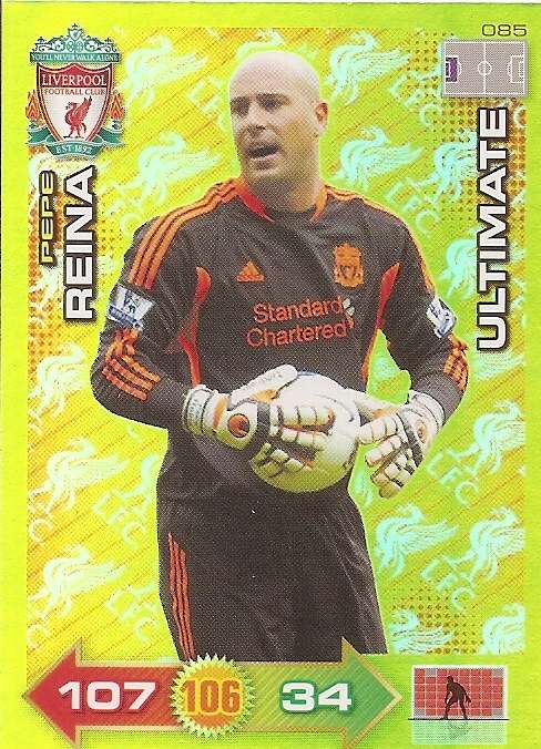 PEPE REINA - PANINI LIVERPOOL 2011/12 COLLECTION - RARE GOLD "ULTIMATE" TRADING CARD 85
