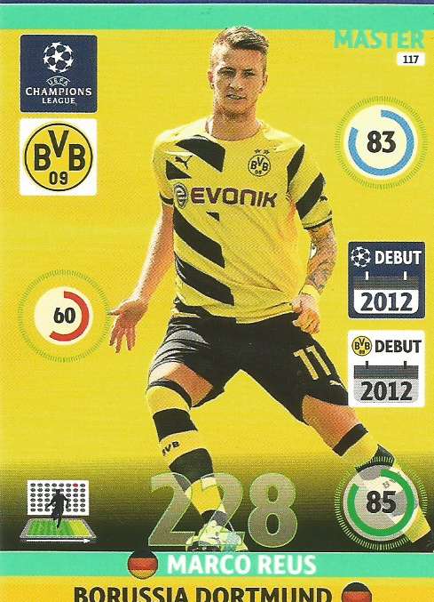 MARCO REUS  - PANINI  CHAMPIONS LEAGUE  2014/15 COLLECTION - "MASTER" TRADING CARD 117