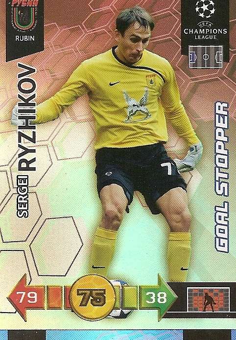SERGEI RYZHIKOV - PANINI `CHAMPIONS LEAGUE` 2010/2011 - FOIL `GOAL STOPPER` TRADING CARD