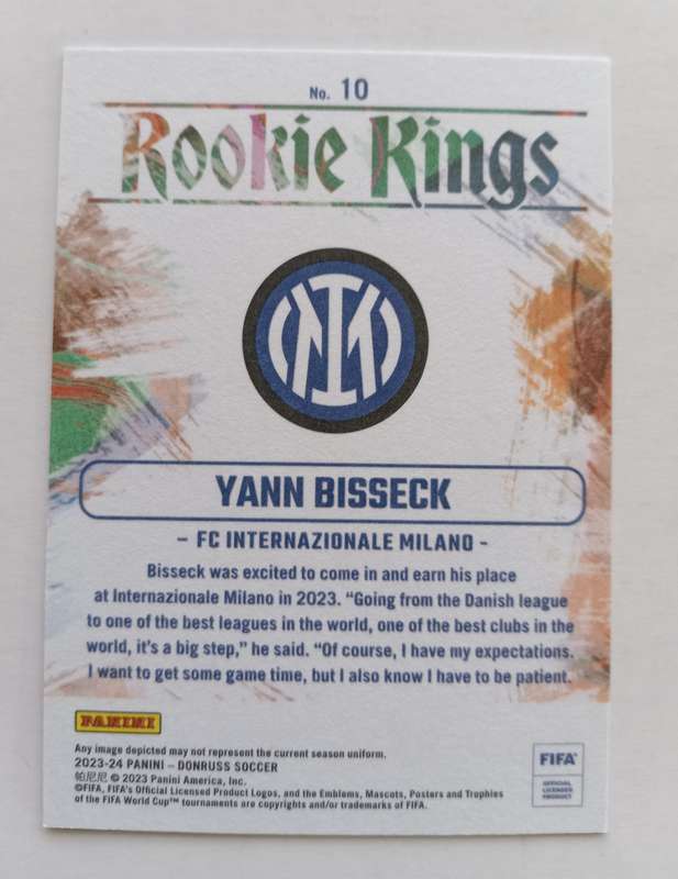YANN BISSECK (Inter) - PANINI DONRUSS ROOKIE KINGS 2023/24 - BRONZE ROOKIE TRADING CARD 10