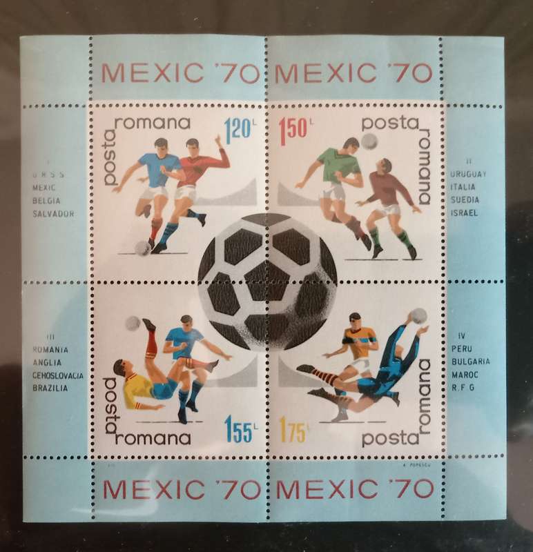 ROMANIA - FIFA WORLD CUP MEXICO 1970 STAMP SHEET - STAMP MINIATURE SHEET