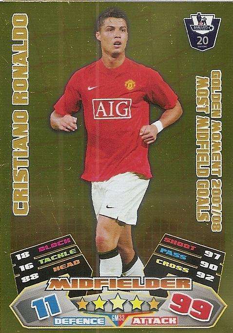 CRISTIANO RONALDO - TOPPS PREMIER LEAGUE 2011/12 - GOLDEN MOMENT TRADING CARD GM33