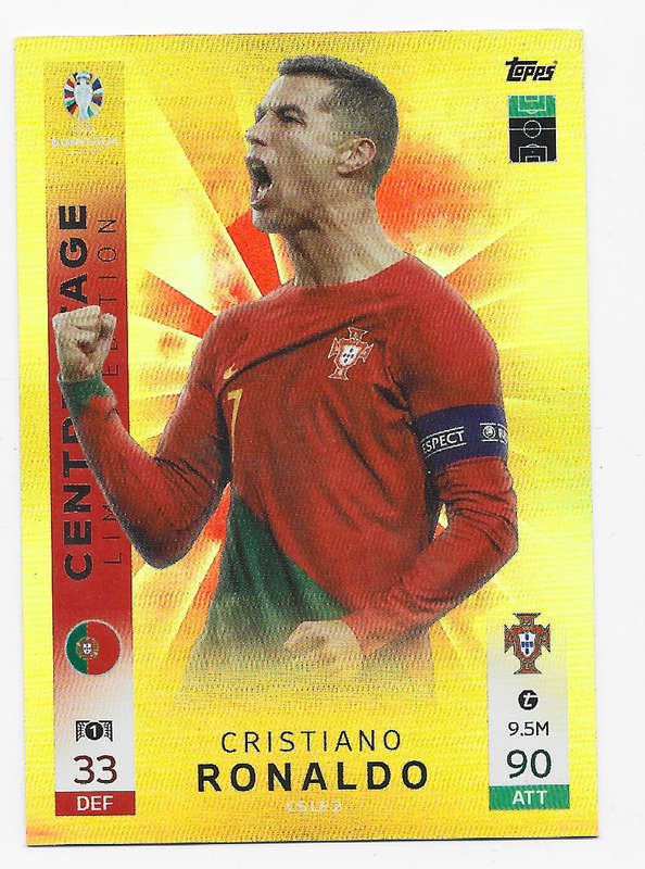 CRISTIANO RONALDO - Topps `UEFA EURO 2024` Collection - GOLD CENTRE STAGE  "LIMITED EDITION" CARD