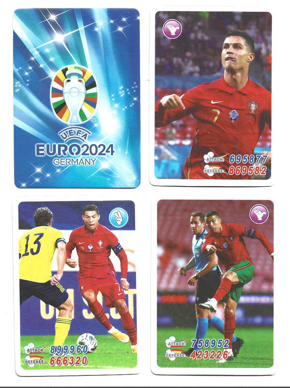 CRISTIANO RONALDO  - CHINA UEFA EURO 2024 LOT of 3 PLAYING CARDS