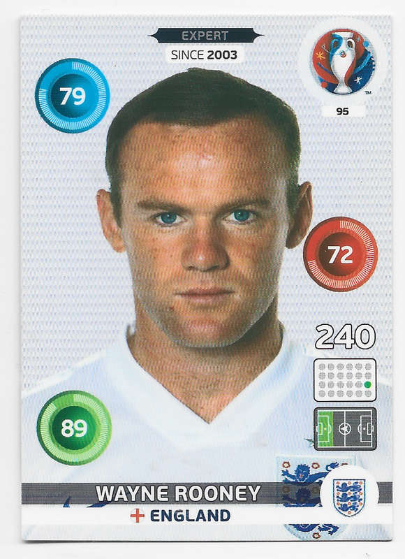 WAYNE ROONEY - PANINI "UEFA EURO 2016" COLLECTION -   `EXPERT` TRADING CARD