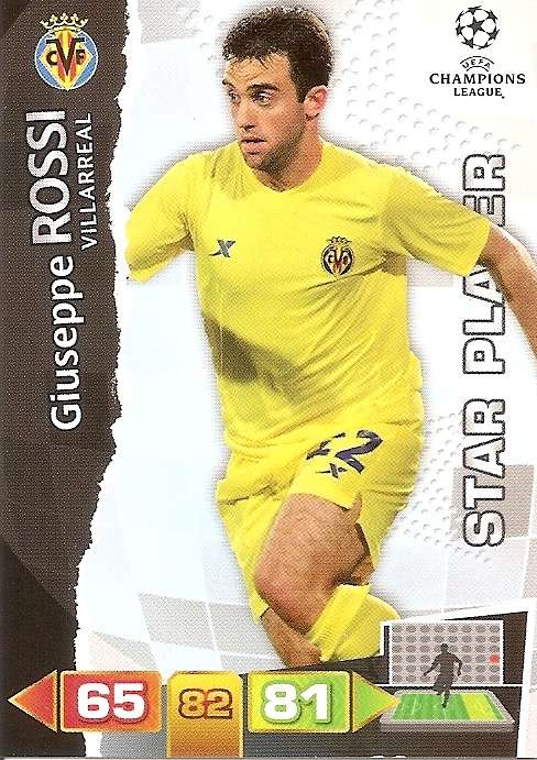 GIUSEPPE ROSSI - PANINI CHAMPIONS LEAGUE 2011/12 - `STAR PLAYER` TRADING CARD