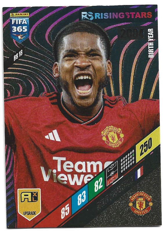 WILLY KAMBWALA (Man. United) - PANINI FIFA 365 UPDATES 2024 - GOLD `RISING STAR`TRADING CARD RS18