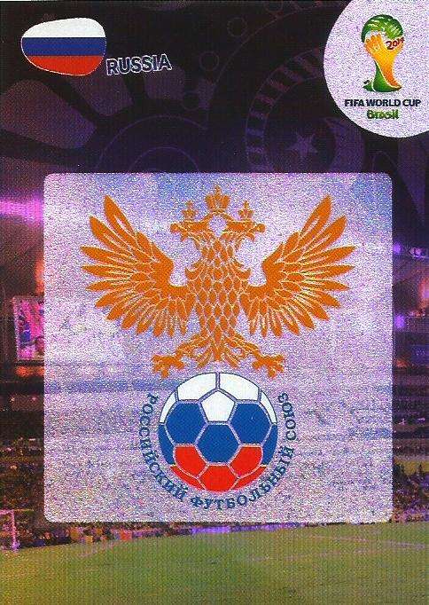 RUSSIA - PANINI WORLD CUP 2014 ADRENALYN XL - FOIL LOGO BADGE TRADING CARD