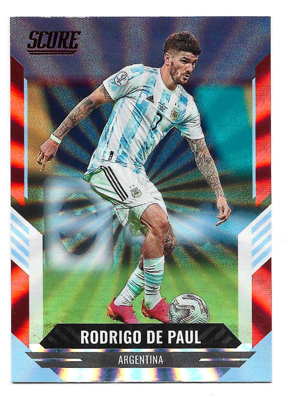 RODRIGO DE PAUL  - PANINI SCORE SOCCER 2021/22 -  RED LAVA FOIL TRADING CARD 69