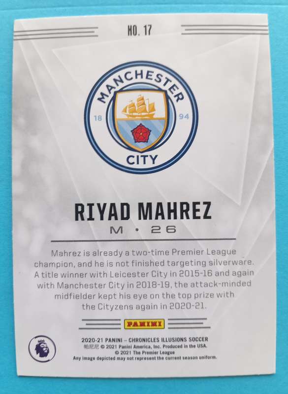 RIYAD MAHREZ (Man. City) - PANINI CHRONICLES ILLUSIONS SOCCER 2020/21 - ILLUSIONS CARD 17