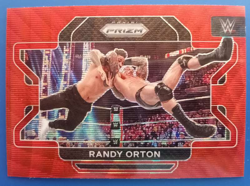RANDY ORTON - PANINI PRIZM 2022 WWE Wrestling Collection - PRIZM RUBY RED WAVE TRADING CARD 78