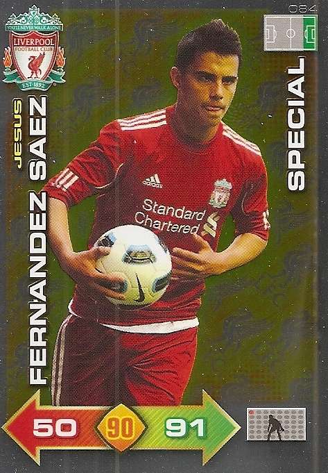JESUS SAEZ - PANINI LIVERPOOL 2011/12 COLLECTION - RARE GOLD  "SPECIAL" TRADING CARD 84