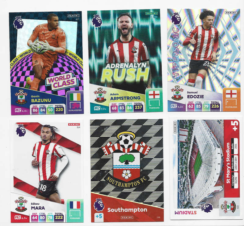 SOUTHAMPTON FC  - PANINI English Premier League 2024/25 - COMPLETE TEAM SET of 21 CARDS