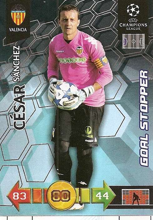 CESAR SANCHEZ - PANINI `CHAMPIONS LEAGUE` 2010/2011 - FOIL `GOAL STOPPER` TRADING CARD