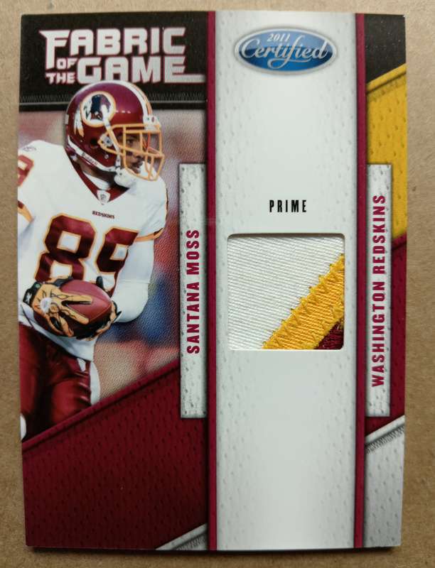 SANTANA MOSS (Wash. Redskins) - PANINI NFL 2011 CERTIFIED COLLECTION - RARE "JERSEY" CARD 10 of 50