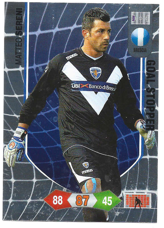 MATTEO SERENI - PANINI CALCIATORI "SERIE A" 2010/2011 - FOIL  "GOAL STOPPER" TRADING CARD