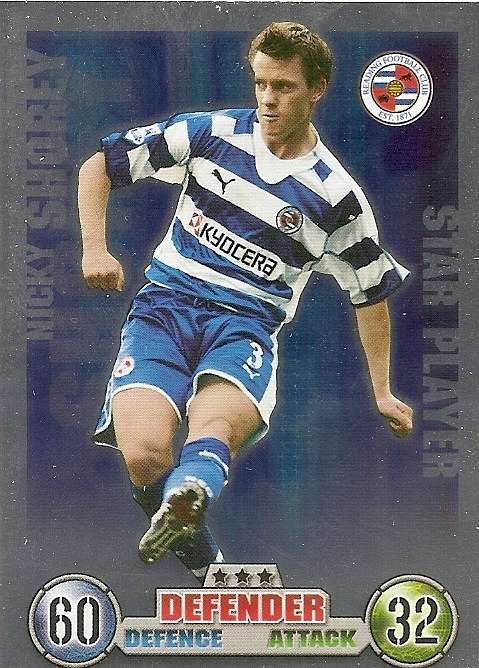 NICK SHOREY (Reading) - TOPPS `MATCH ATTAX`EPL 2007/08 -  `STAR PLAYER` FOIL TRADING CARD