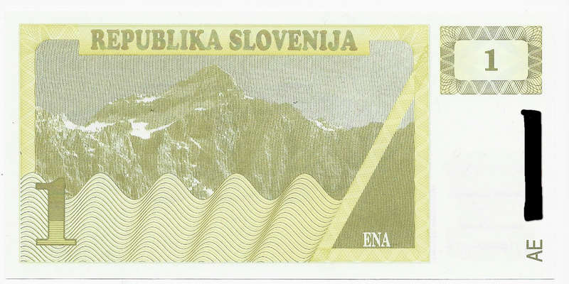 SLOVENIA BANK - 1 TOLARJEV BANK NOTE - NOTE in UNC. CONDITION